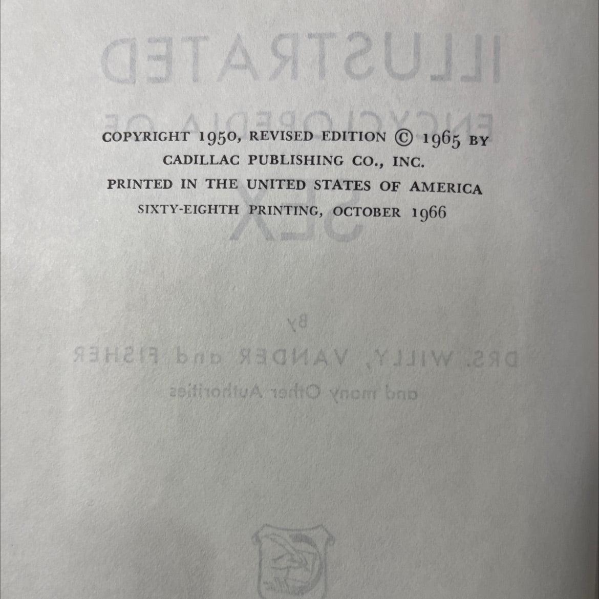 the illustrated encyclopedia of sex book, by drs. willy, vander and fisher and many other authorities, 1965 Hardcover image 3