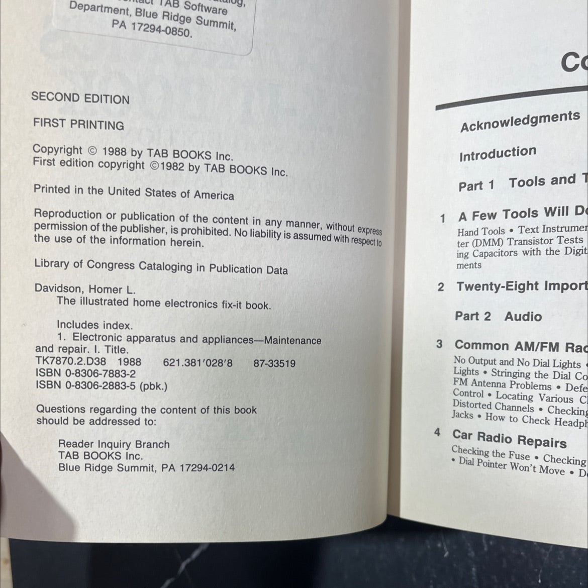 the illustrated home electronics fix-it book book, by homer l. davidson, 1988 Hardcover image 3