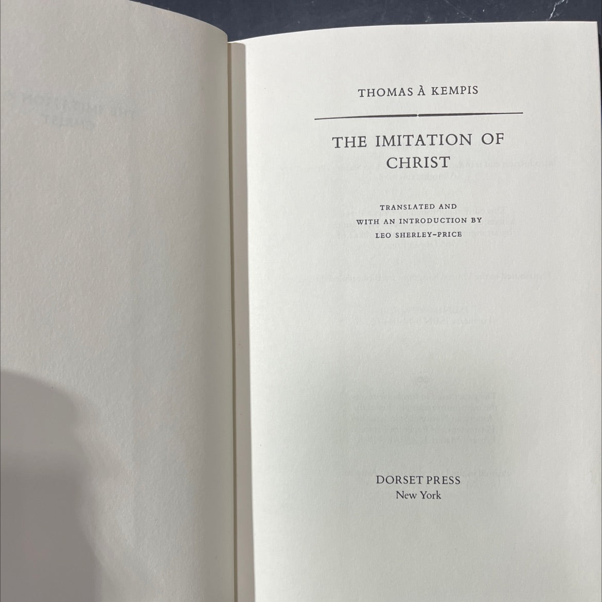 the imitation of christ book, by thomas à kempis, 1986 Hardcover image 2