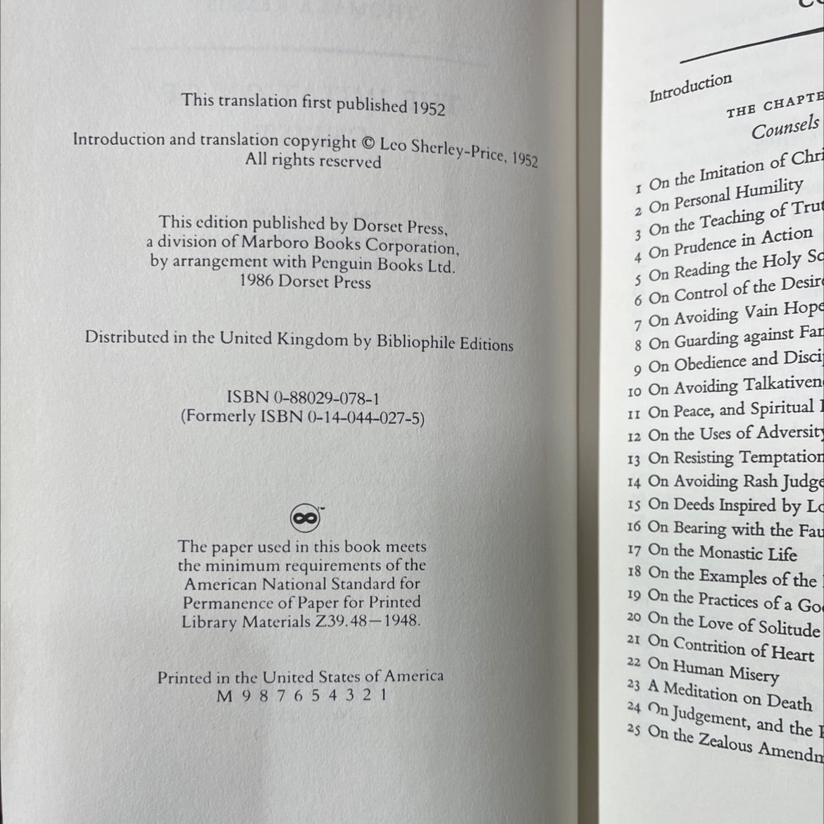 the imitation of christ book, by thomas à kempis, 1986 Hardcover image 3