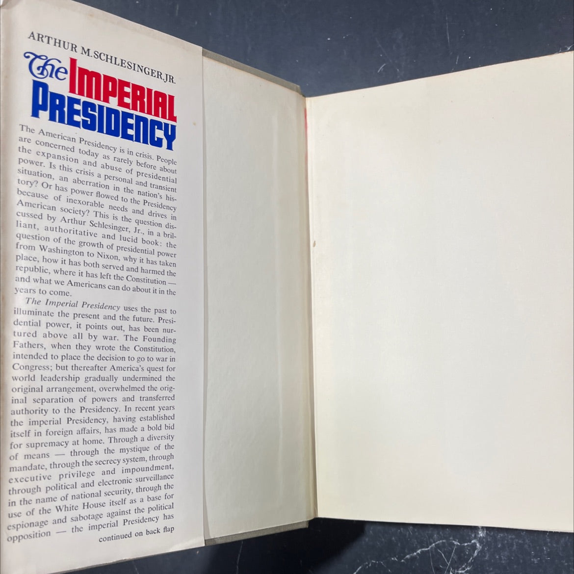 the imperial presidency book, by Arthur M. Schlesinger, Jr., 1973 Hardcover image 4