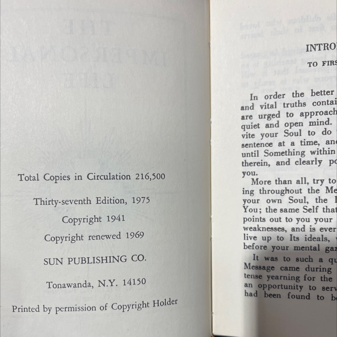 the impersonal life book, by c. a. willing, 1975 Hardcover image 3