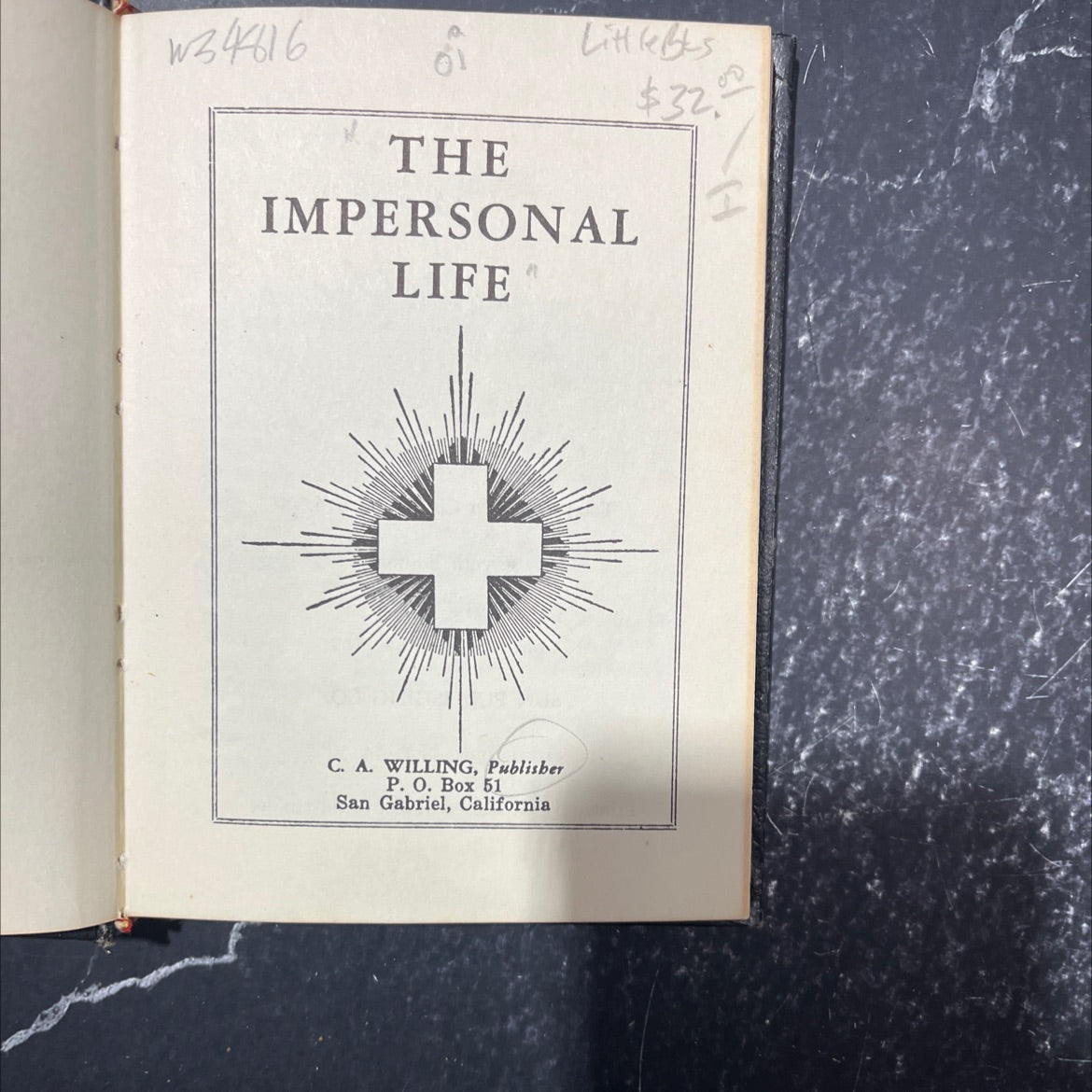 the impersonal life book, by c. a. willing, 1975 Hardcover image 2