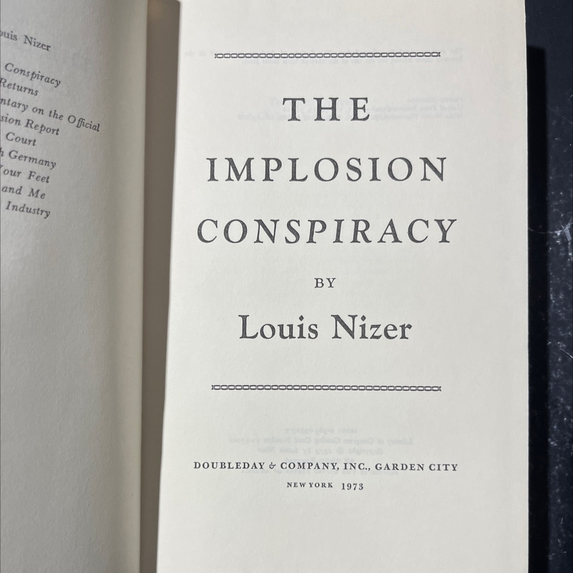 the implosion conspiracy book, by louis nizer, 1973 Hardcover image 2