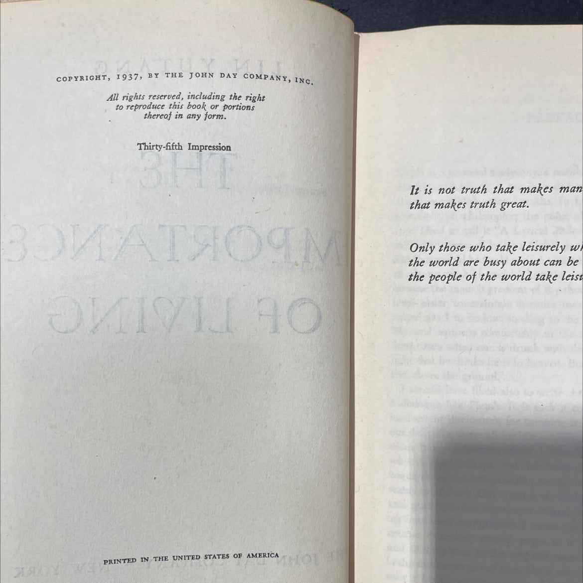 the importance of living book, by lin yutang, 1937 Hardcover image 3