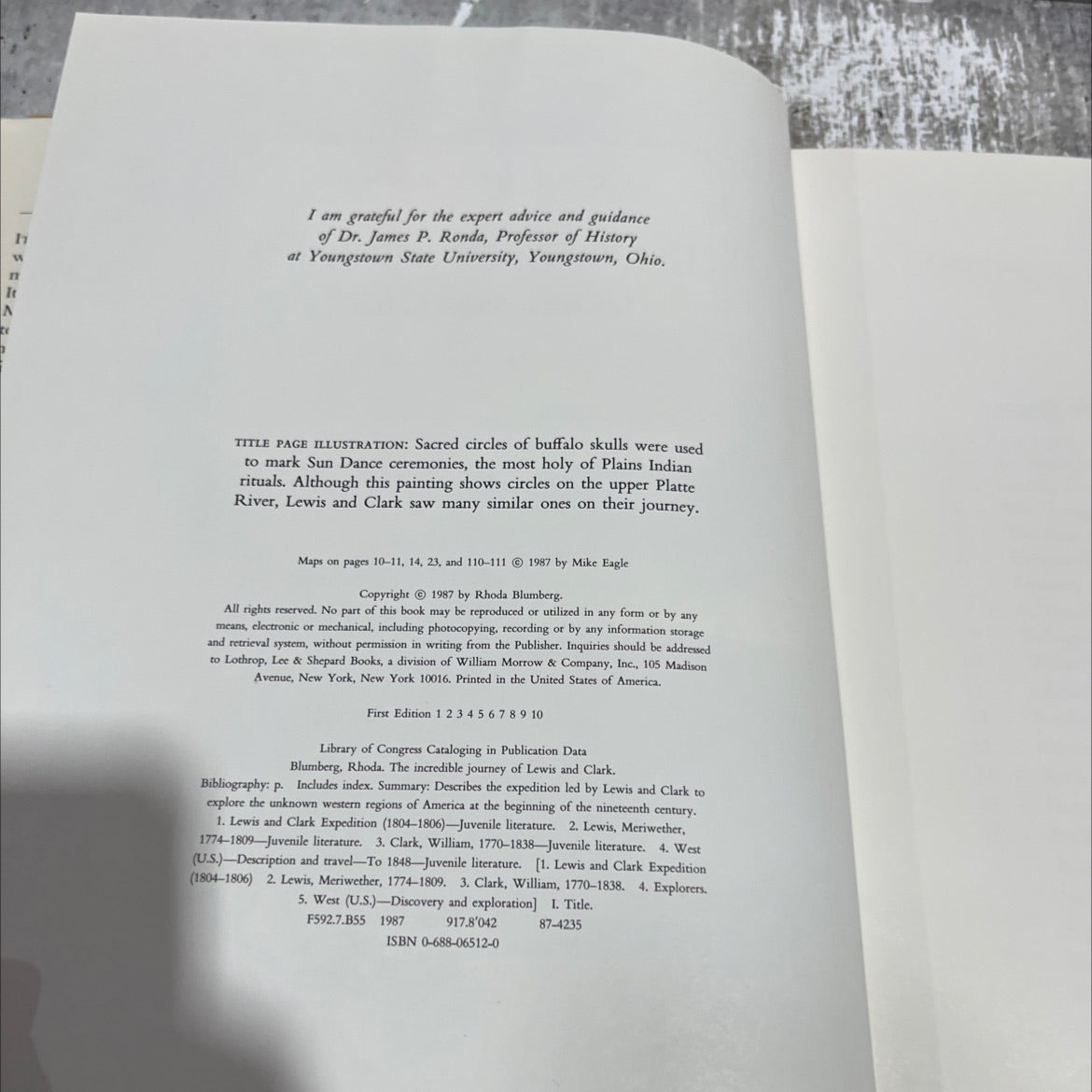 the incredible journey of lewis and clark book, by Rhoda Blumberg, 1987 Hardcover image 3