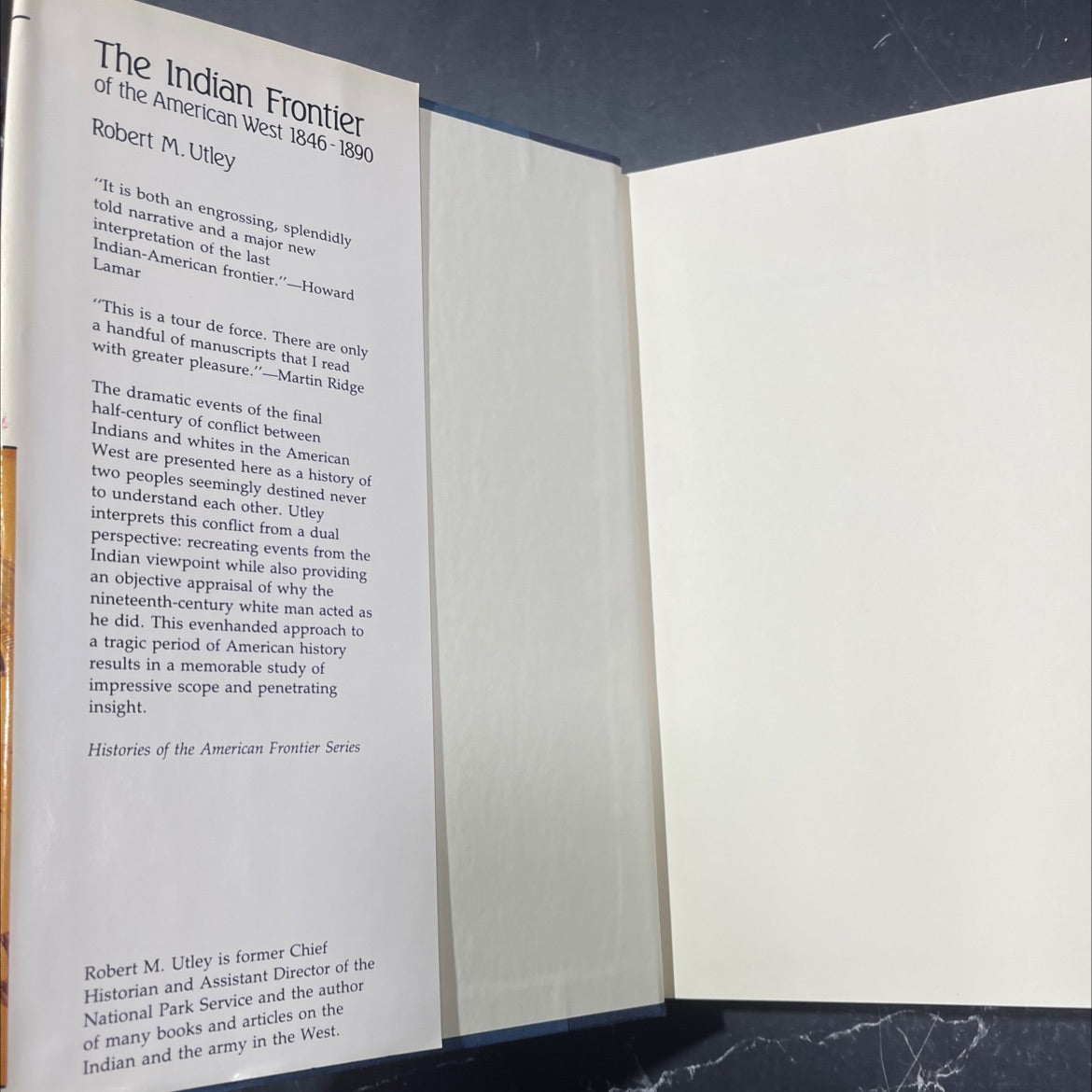 the indian frontier of the american west 1846-1890 book, by robert m. utley, 1984 Hardcover image 4