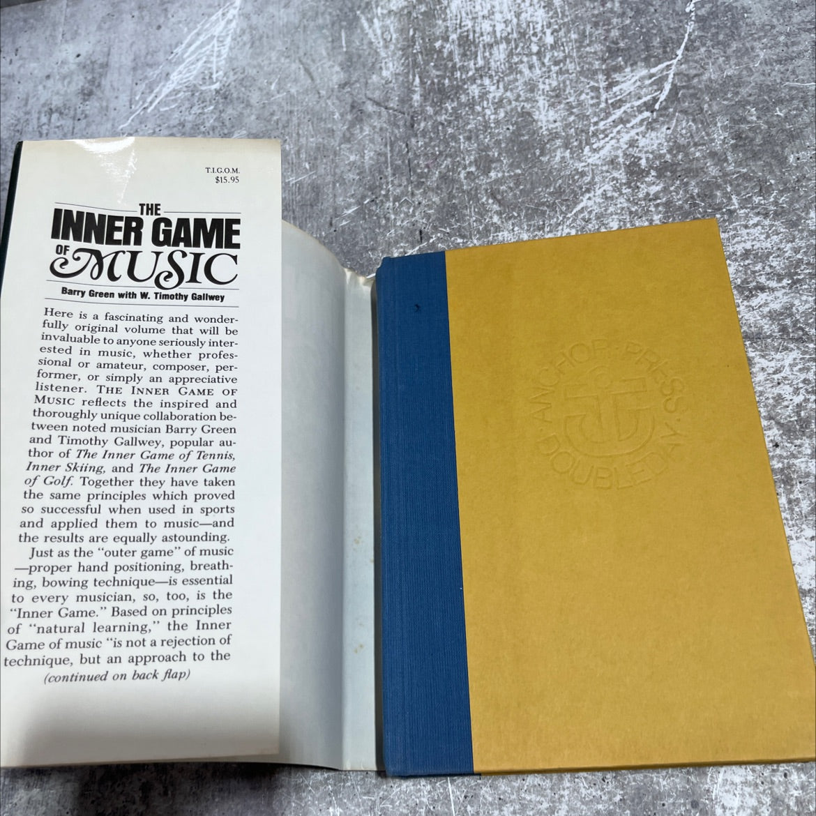 the inner game of music book, by Barry Green, 1986 Hardcover image 4