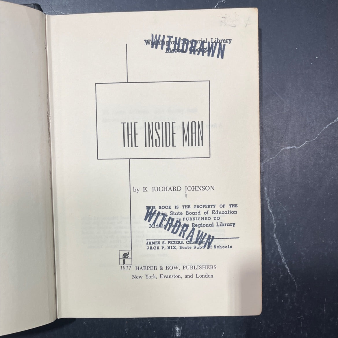 the inside man book, by e. richard johnson, 1969 Hardcover image 2