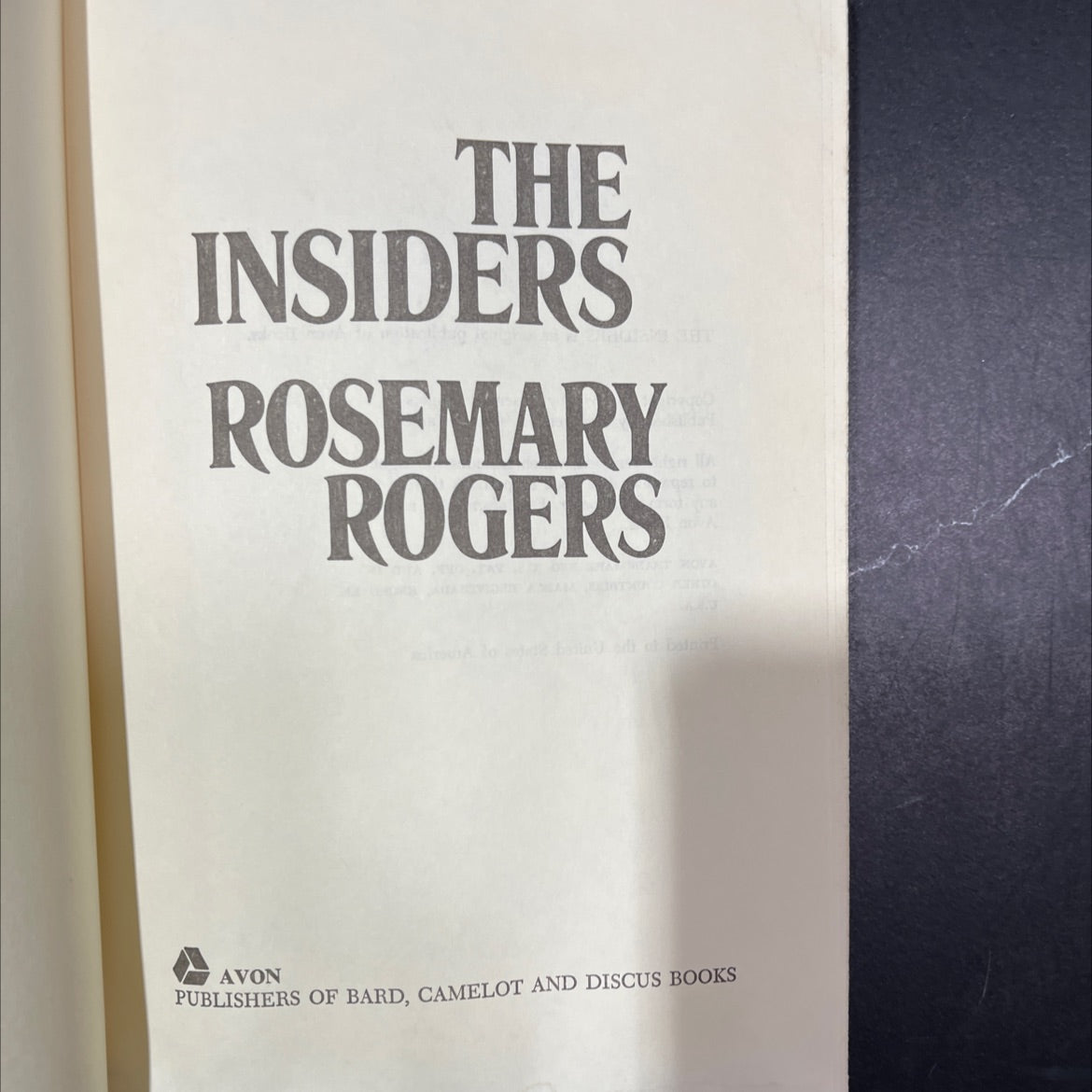the insiders book, by rosemary rogers, 1979 Hardcover image 2