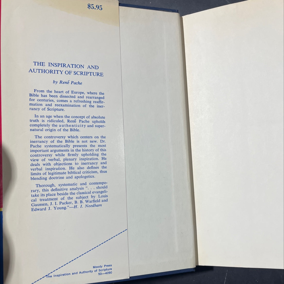 the inspiration and authority of scripture book, by rené paché, 1970 Hardcover image 4