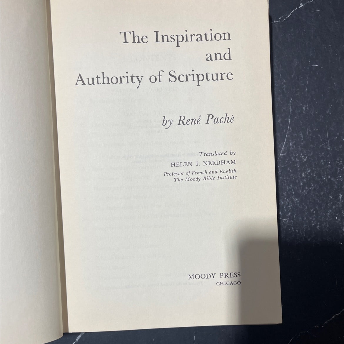 the inspiration and authority of scripture book, by rené paché, 1970 Hardcover image 2