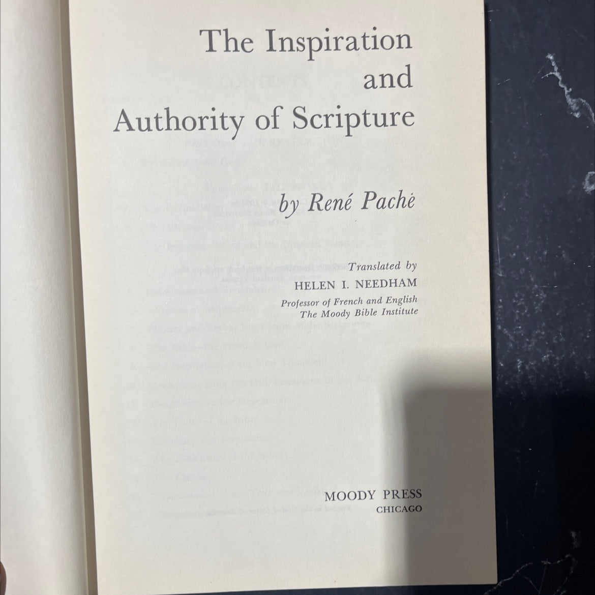 the inspiration and authority of scripture book, by rené paché, 1970 Hardcover image 3