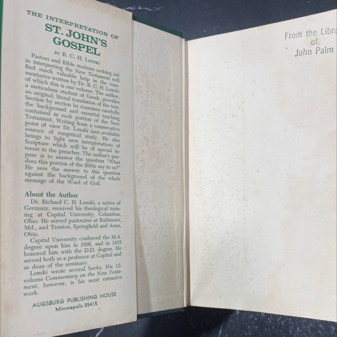 the interpretation of st. john's gospel book, by r. c. h. lenski, 1961 Hardcover image 4