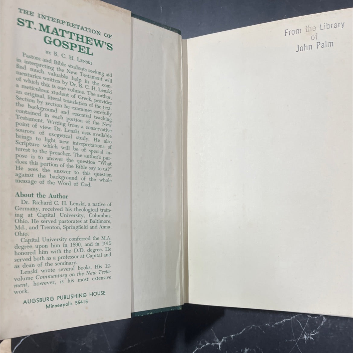 the interpretation of st. matthew's gospel book, by r. c. h. lenski, 1964 Hardcover image 4