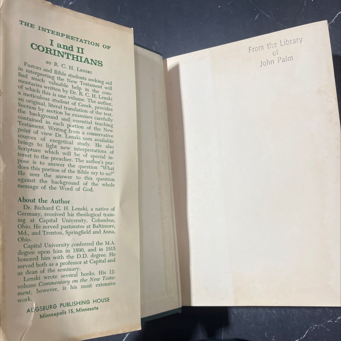 the interpretation of st. paul's first and second epistles to the corinthians book, by r. c. h. lenski, 1963 Hardcover image 4