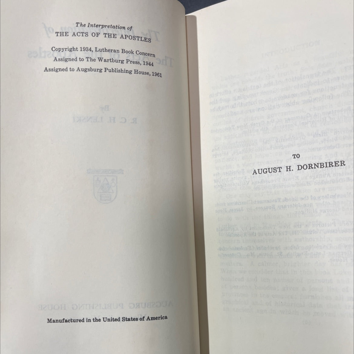 the interpretation of the acts of the apostles book, by r. c. h. lenski, 1961 Hardcover image 3