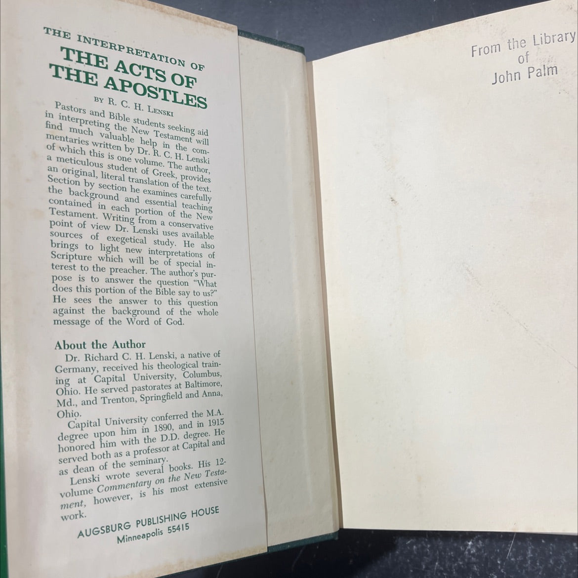 the interpretation of the acts of the apostles book, by r. c. h. lenski, 1961 Hardcover image 4