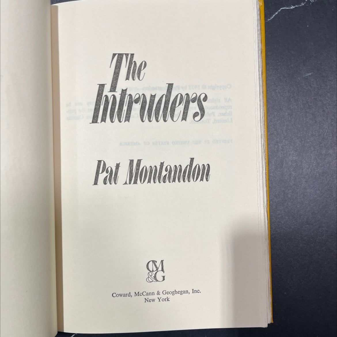 the intruders book, by Pat Montandon, 1975 Hardcover image 2