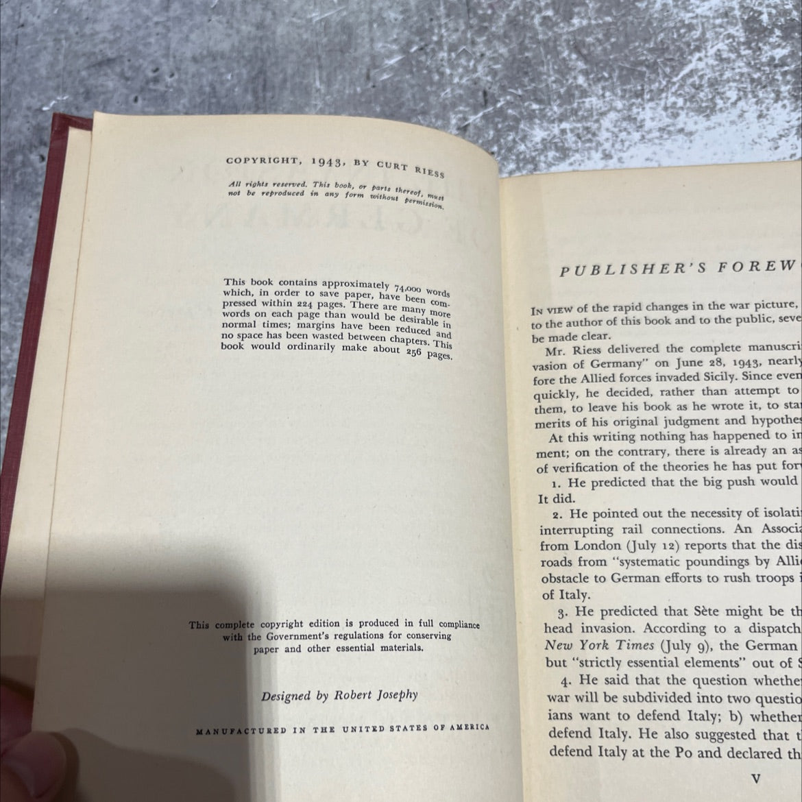 the invasion of germany founded 1838 gpps book, by curt riess, 1943 Hardcover image 3