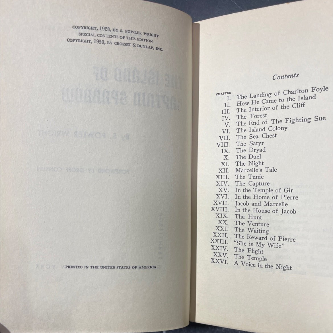 the island of captain sparrow book, by s. fowler wright, 1950 Hardcover image 3