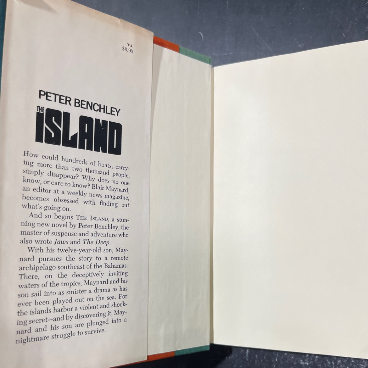 the island book, by Peter Benchley, 1979 Hardcover image 4