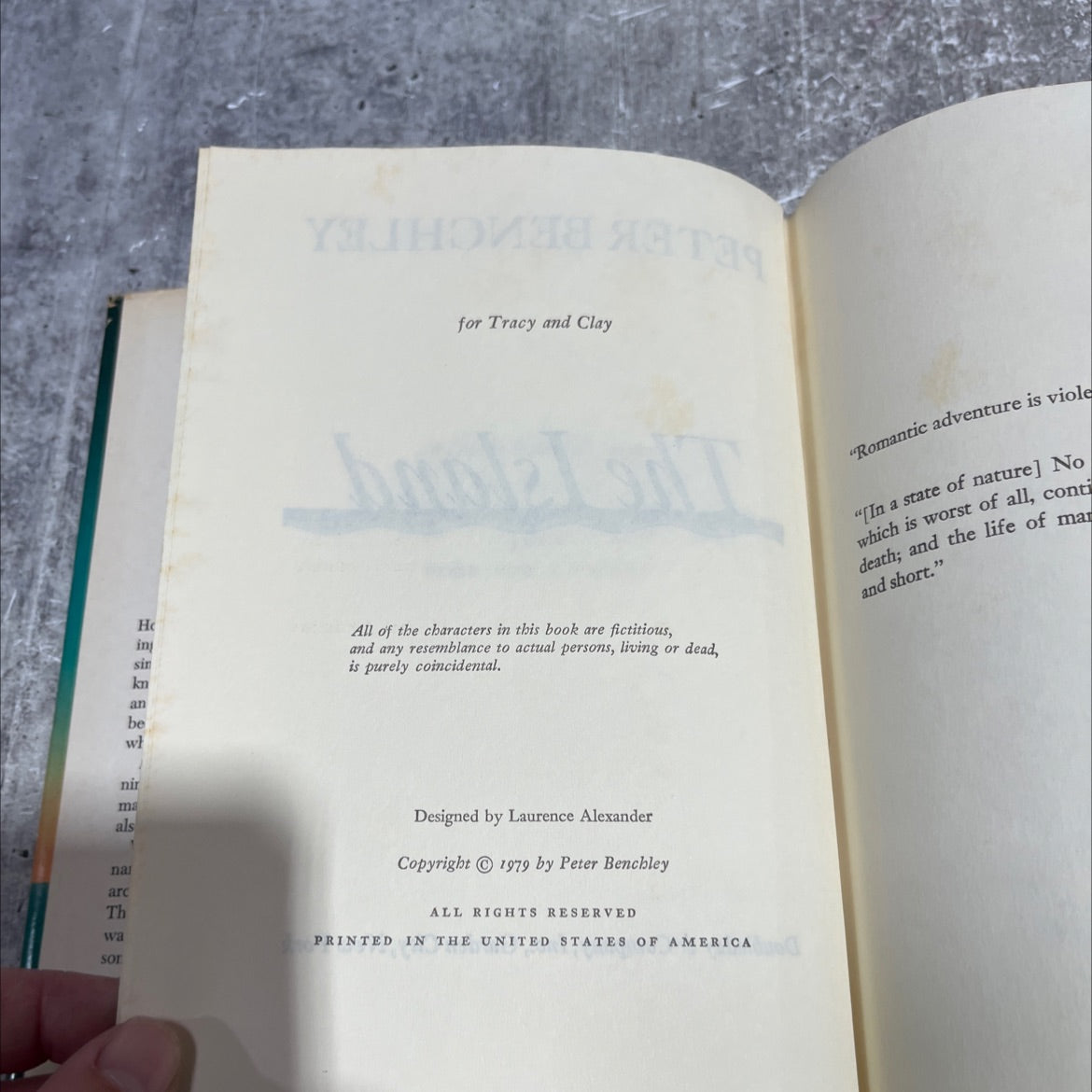 the island book, by peter benchley, 1979 Hardcover image 3