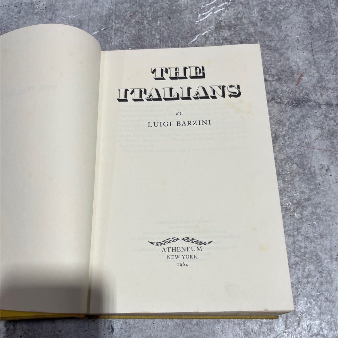 the italians book, by luigi barzini, 1964 Hardcover image 2