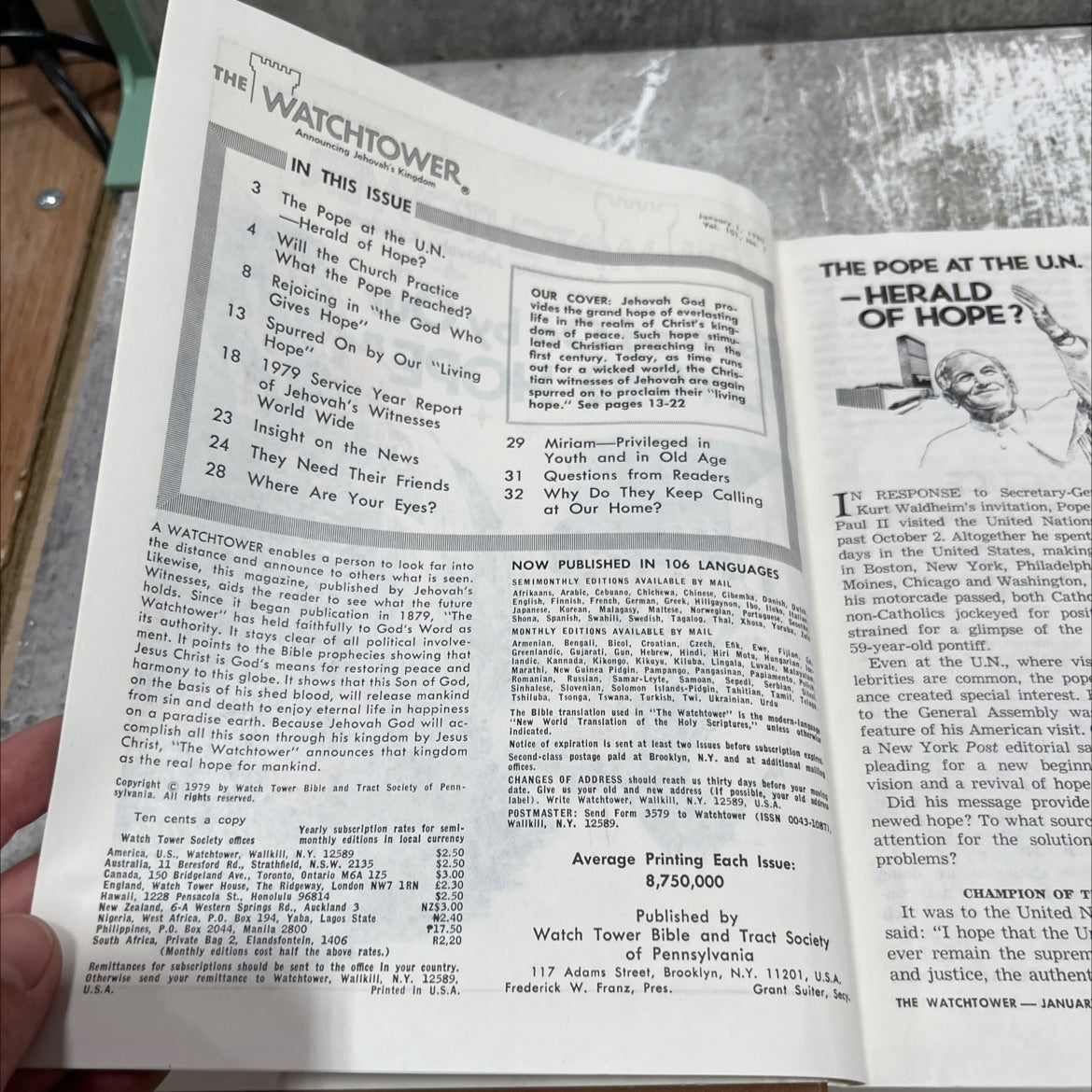 the january 1, 1980 watchtower announcing jehovah's kingdom spurred on by our \"living hope\" book, by unknown, 1980 image 3