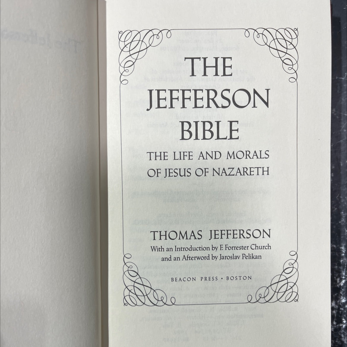 the jefferson bible the life and morals of jesus of nazareth book, by thomas jefferson, 1989 Hardcover image 2