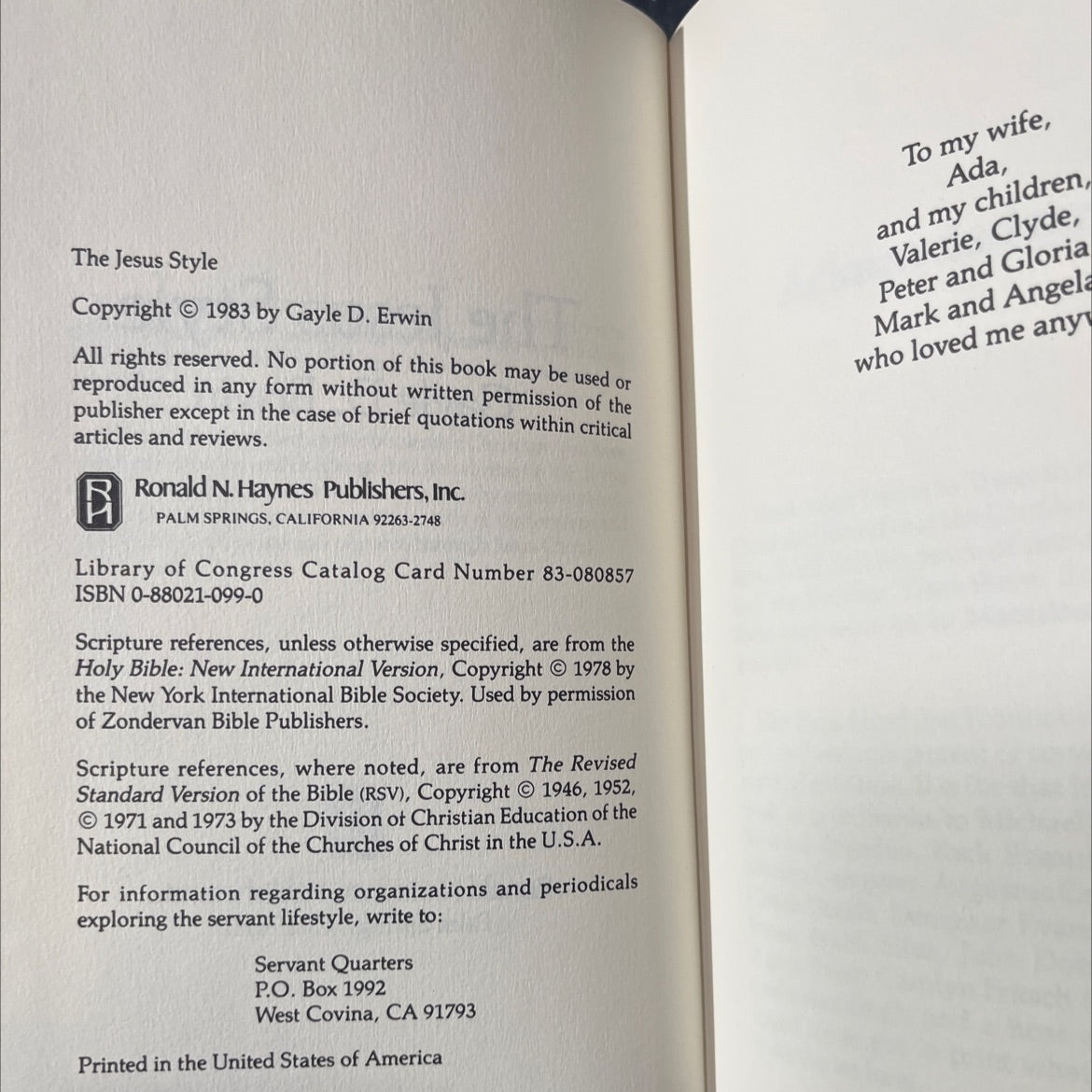 the jesus style book, by gayle d. erwin, 1983 Hardcover image 3