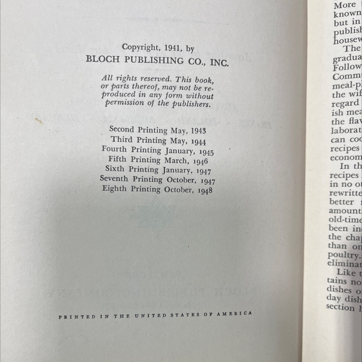 the jewish cook book book, by mildred grosberg bellin, 1948 Hardcover image 3