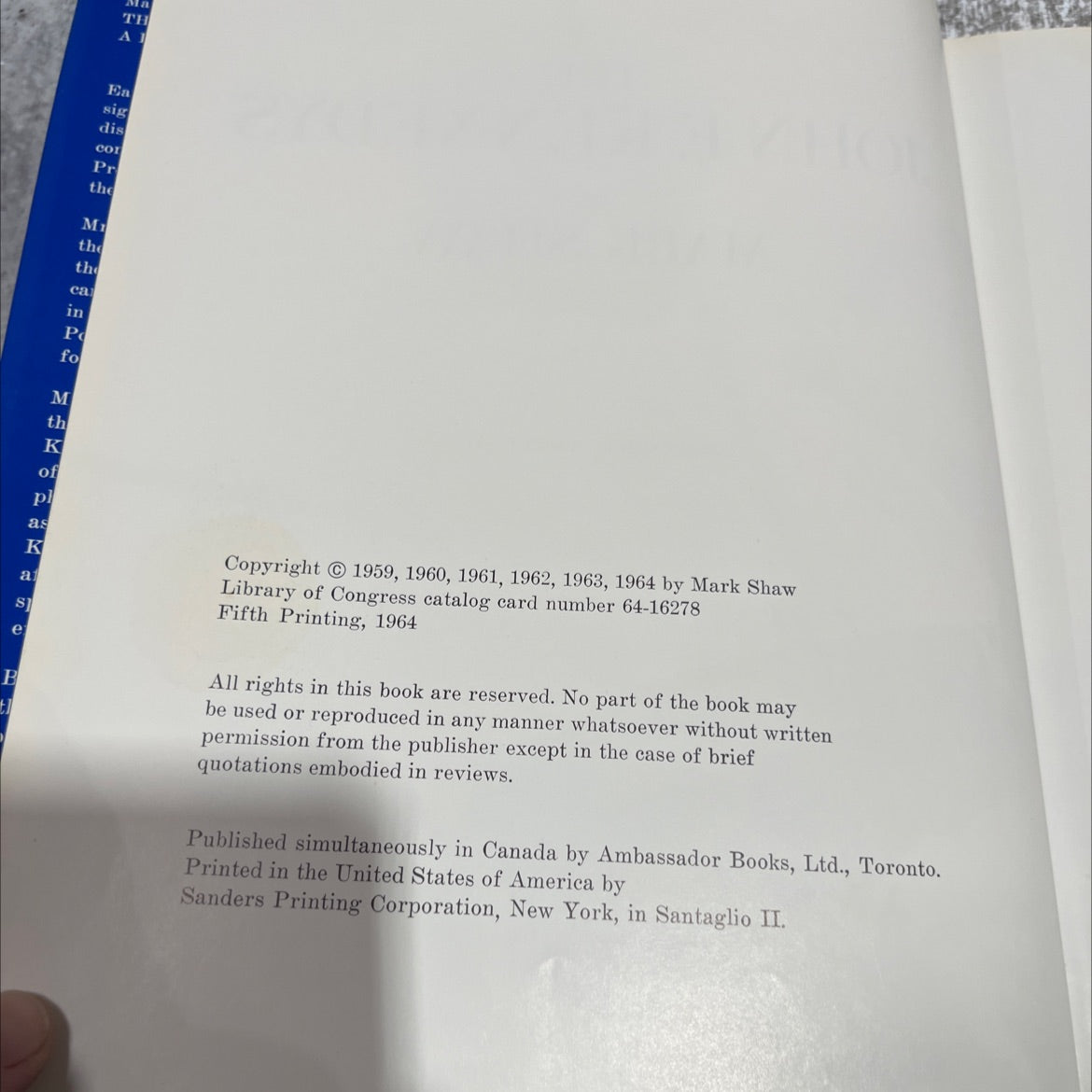 the john f. kennedys book, by mark shaw, 1964 Hardcover image 3