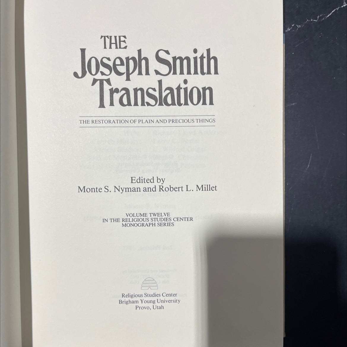 the joseph smith translation the restoration of plain and precious things book, by monte s. nyman and robert l. millet, image 2