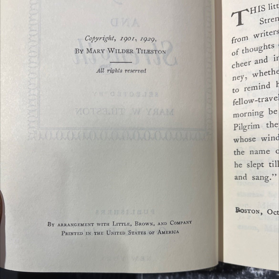 the joy of the lord is your strength book, by mary w. tileston, 1929 Hardcover image 3