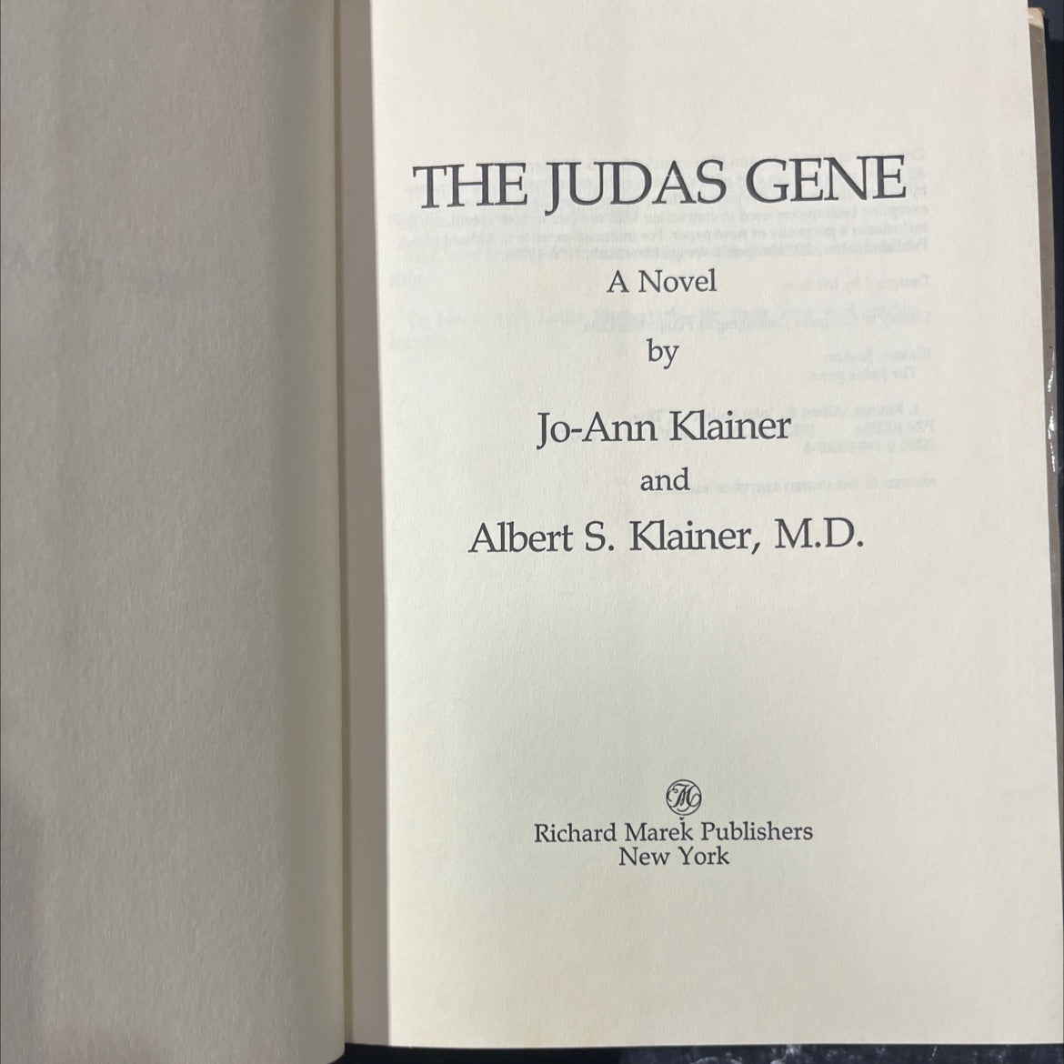 the judas gene book, by jo-ann klainer, albert s. klainer, m.d., 1980 Hardcover image 2
