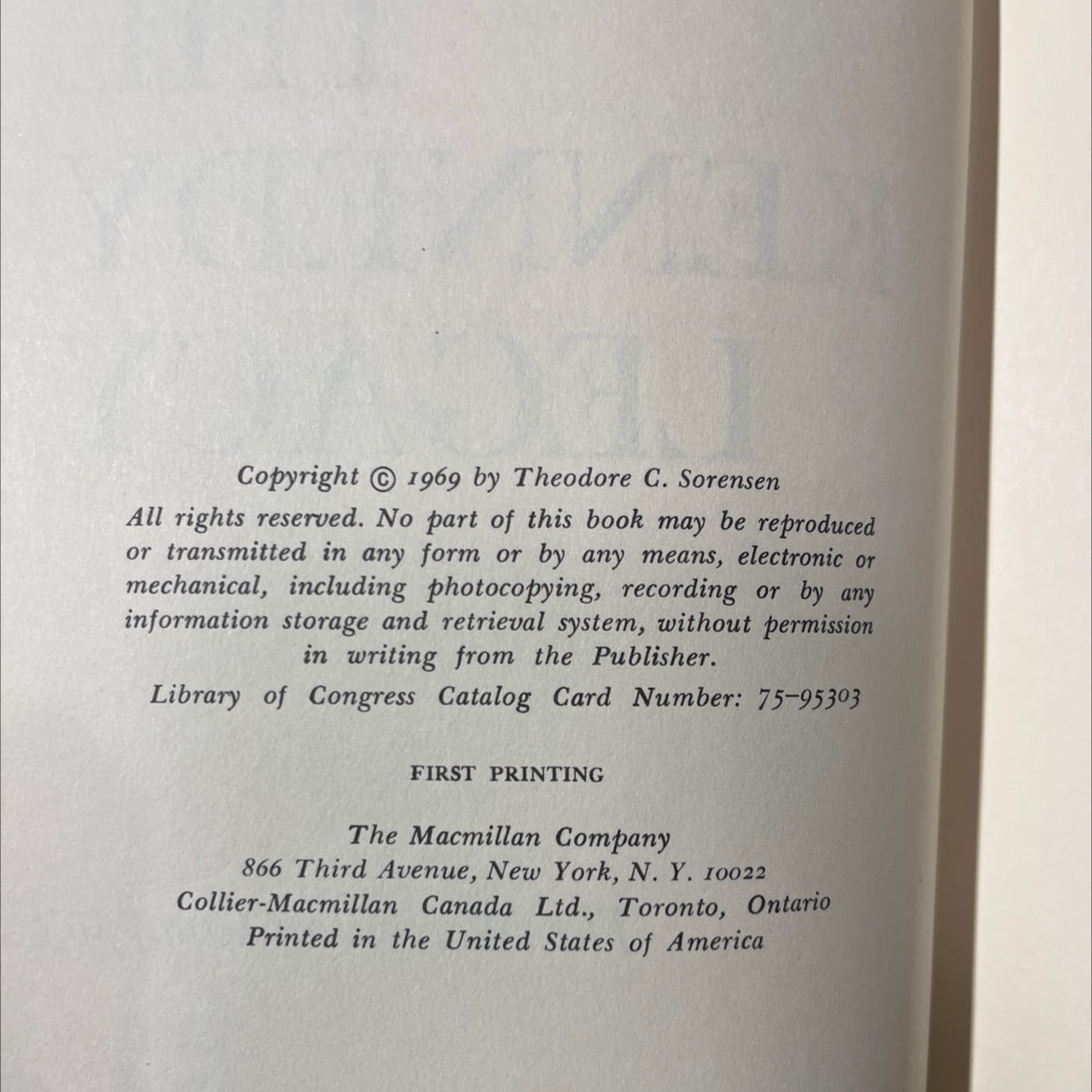 the kennedy legacy book, by Theodore C. Sorensen, 1969 Hardcover image 3