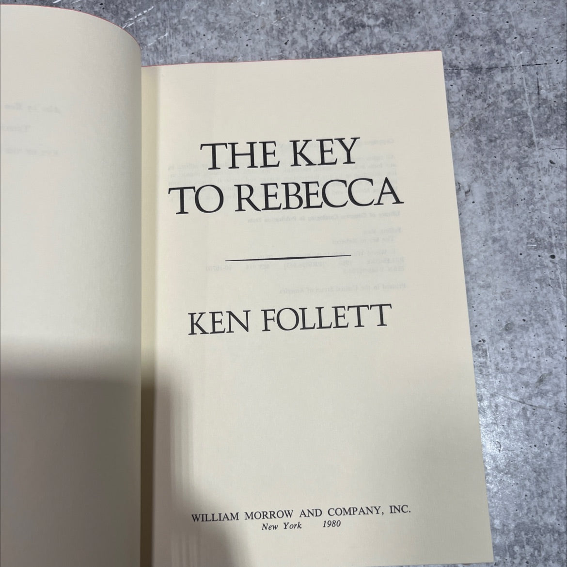 the key to rebecca book, by ken follett, 1980 Hardcover image 2