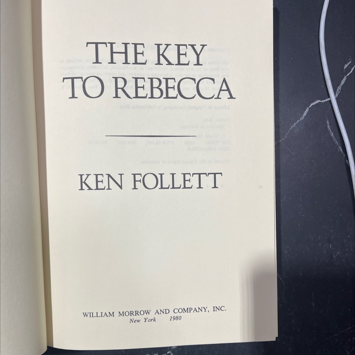the key to rebecca book, by ken follett, 1980 Hardcover image 2