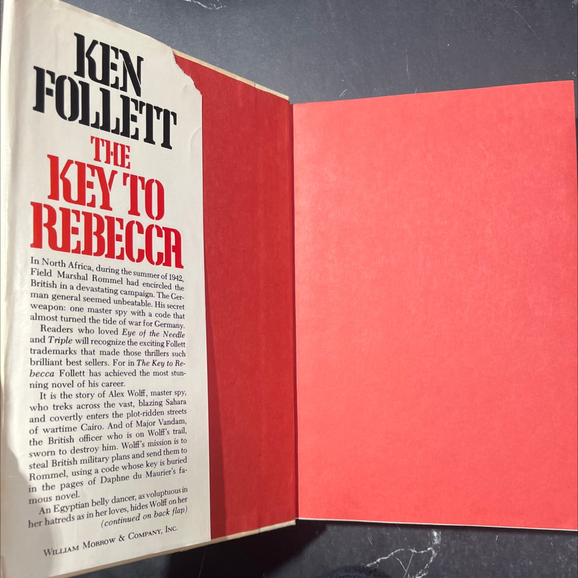 the key to rebecca book, by ken follett, 1980 Hardcover image 4