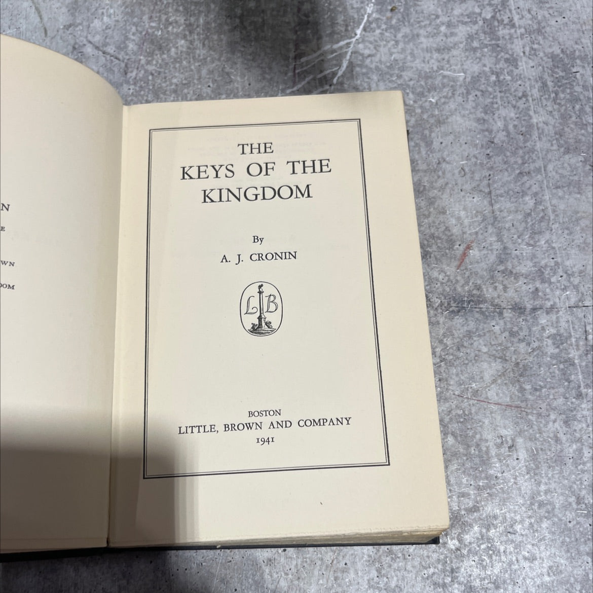 the keys of the kingdom book, by A. J. Cronin, 1941 Hardcover image 2
