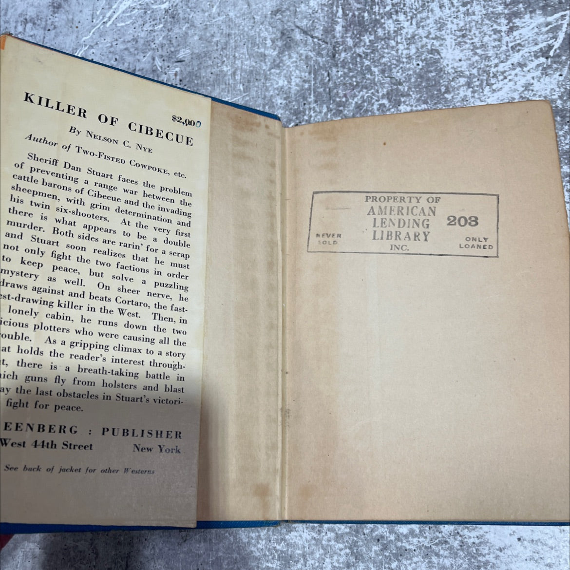 the killer of cibecue book, by nelson c. nye, 1936 Hardcover image 4