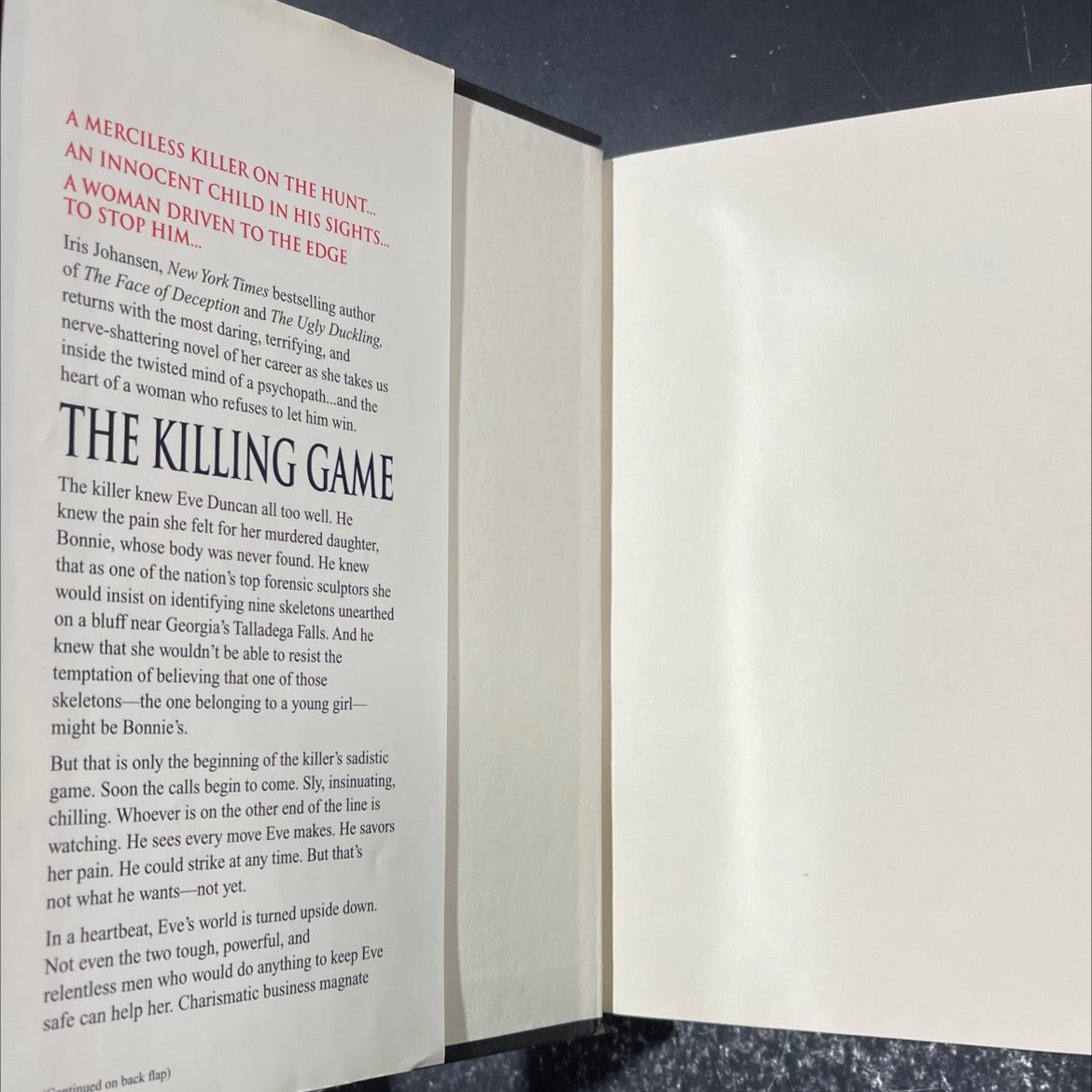 the killing game book, by iris johansen, 1999 Hardcover image 4