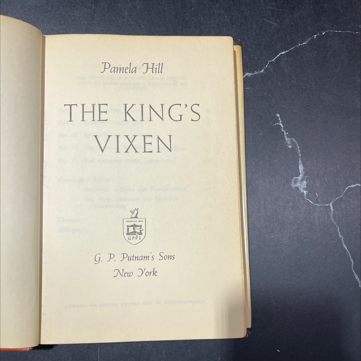 the king's vixen book, by Pamela Hill, 1954 Hardcover image 2