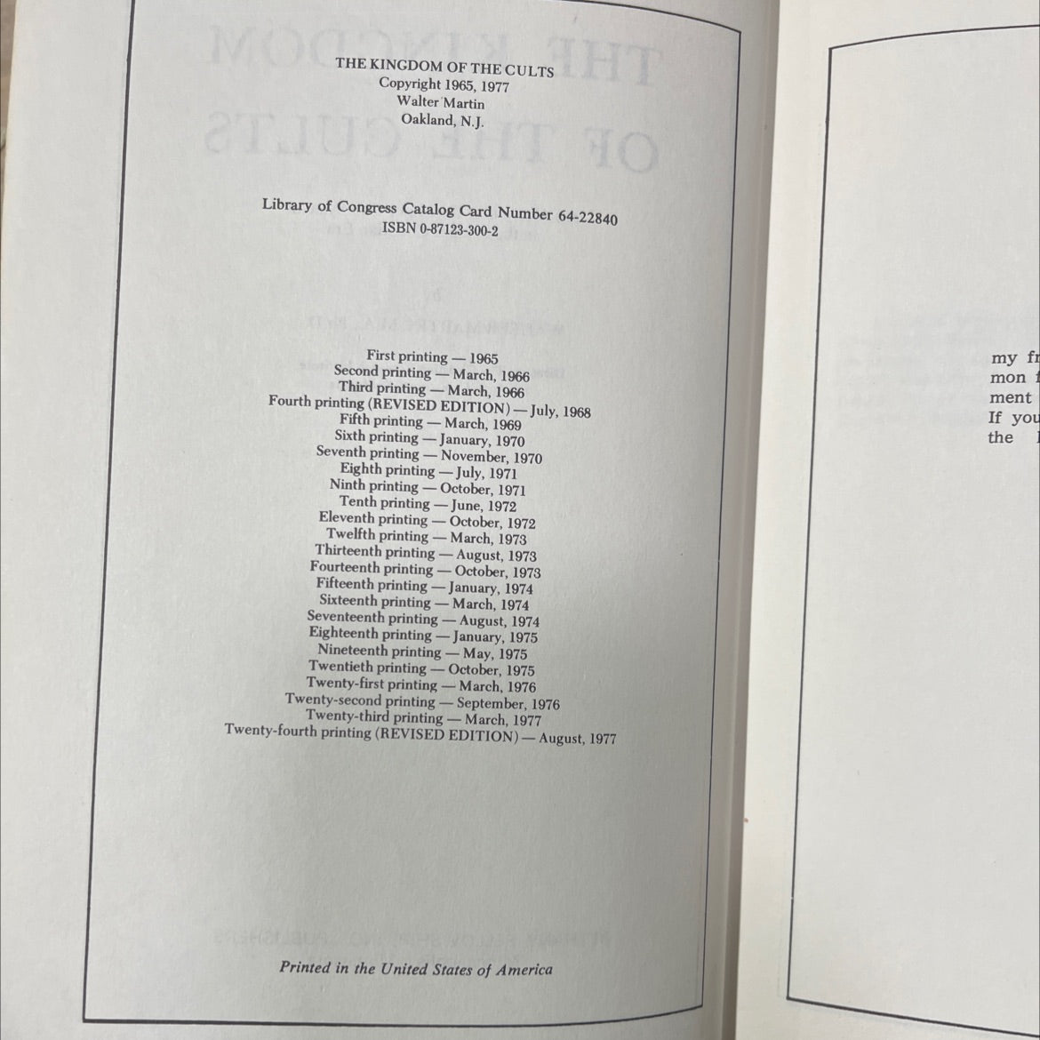 the kingdom of the cults book, by walter martin, 1977 Hardcover image 3