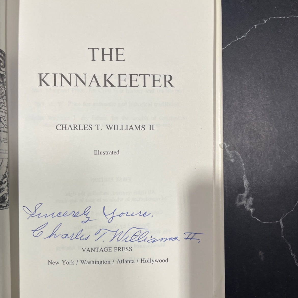 SIGNED the kinnakeeter book, by charles t. williams ii, 1975 Hardcover, First Edition, Vintage image 2
