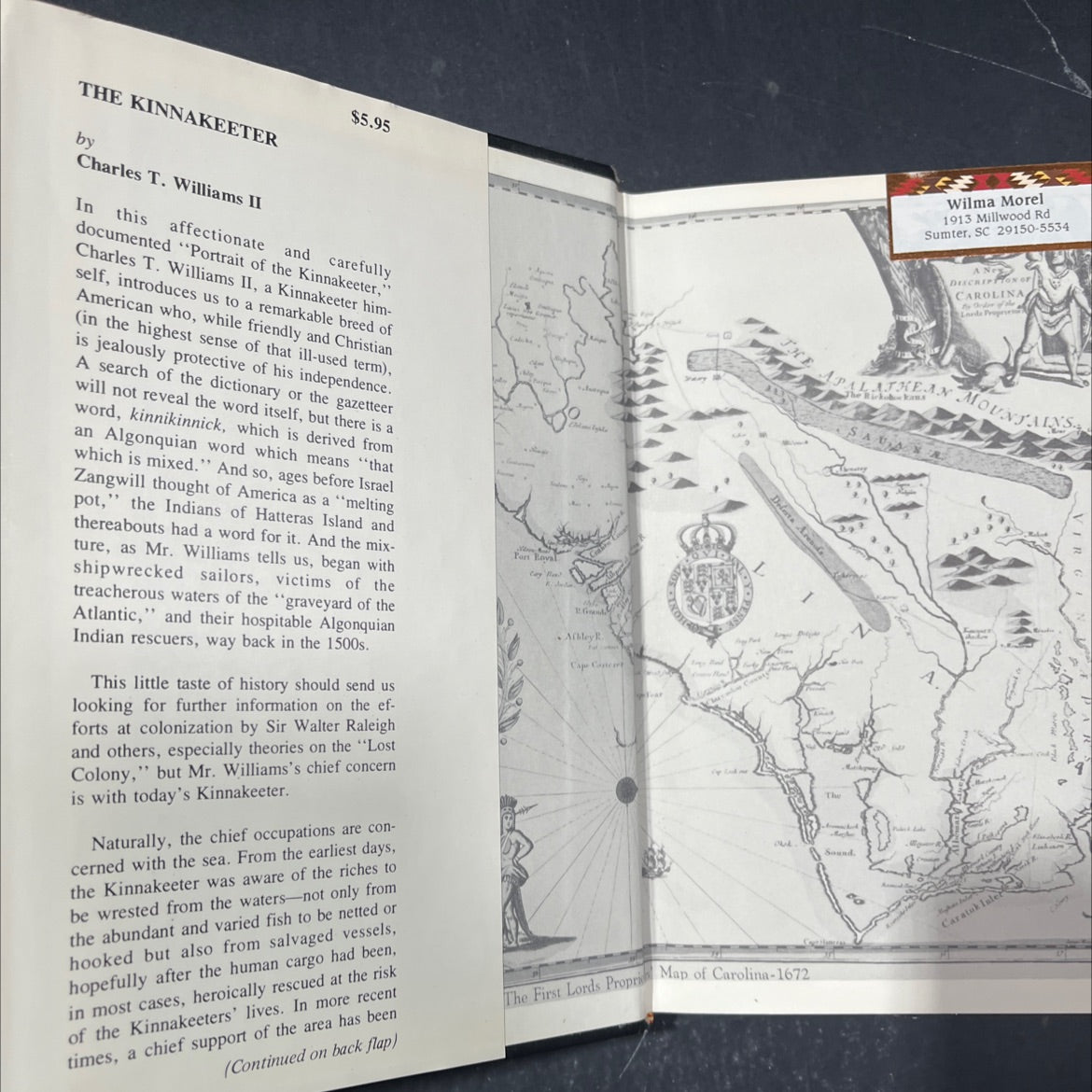 SIGNED the kinnakeeter book, by charles t. williams ii, 1975 Hardcover, First Edition, Vintage image 4