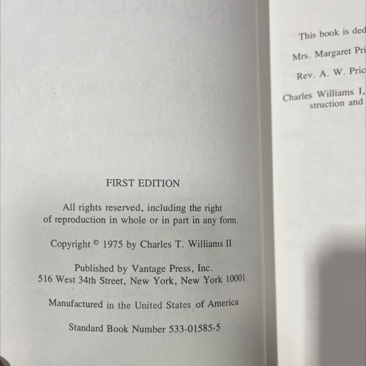 SIGNED the kinnakeeter book, by charles t. williams ii, 1975 Hardcover, First Edition, Vintage image 3