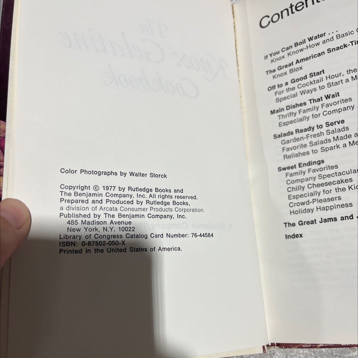 the knox gelatine cookbook book, by unknown, 1977 Hardcover image 3