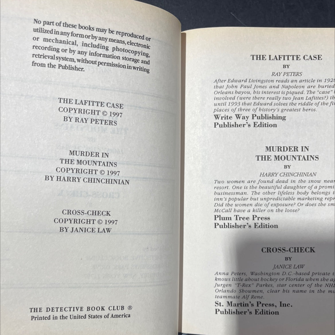 the lafitte case book, by ray peters, 1997 Hardcover image 3